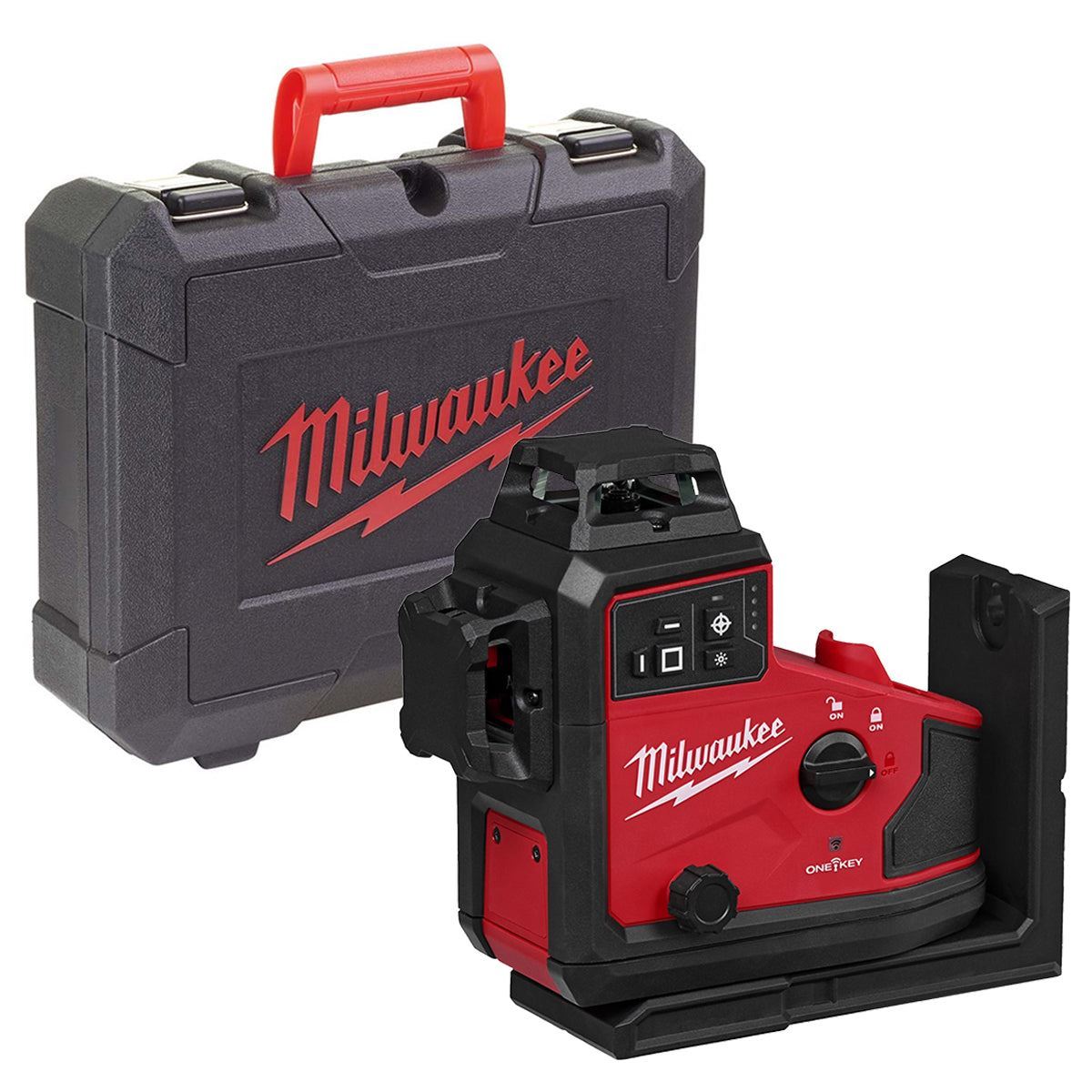 Milwaukee M12A3PLO-0C 12V M12 Green Auto Alignment 360° 3 Plane Laser with 1 x 2.5Ah Battery Charger Case & Laser Tripod